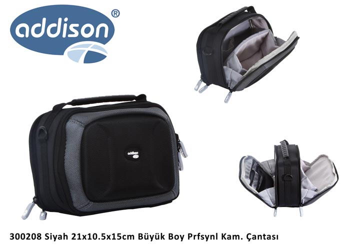 Addison 300208 Siyah 21x10.5x15cm Büyük Boy Profesyonel Kamera Çantası