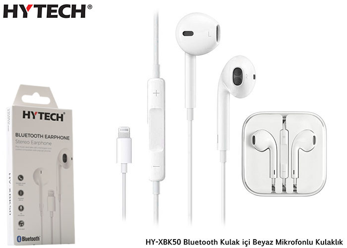 Hytech HY-XBK50 Bluetooth Kulak içi Beyaz Mikrofon kulaklık