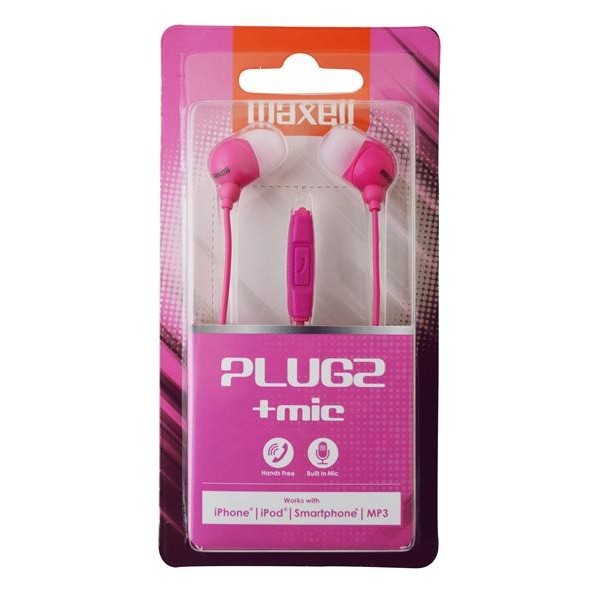 Maxell Plugz Pembe Kulakiçi Mikrofonlu Kulaklık