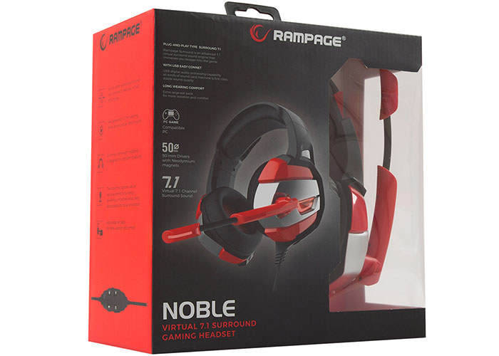 Rampage RM-K5 Noble Siyah Kırmızı 7.1 Surround Sound System Usb Mikrofonlu Oyuncu Kulaklığı