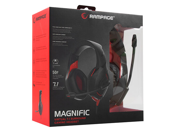 Rampage RM-K7 Magnıfıc Siyah Kırmızı 7.1 Surround Sound System Usb Mikrofonlu Oyuncu Kulaklığ