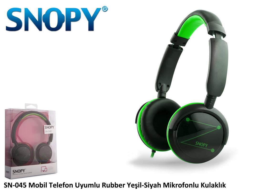 Snopy SN-045 Siyah Yeşil Baş Üstü Tek Jaklı Kulaklık