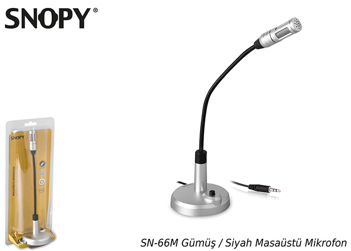 Snopy SN-66M Gümüş - Siyah Masaüstü Mikrofon