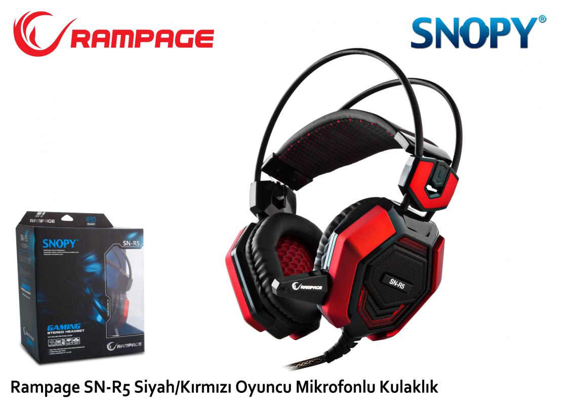 Snopy SN-R5 Siyah-Kırmızı Gaming Baş Üstü Kulaklık