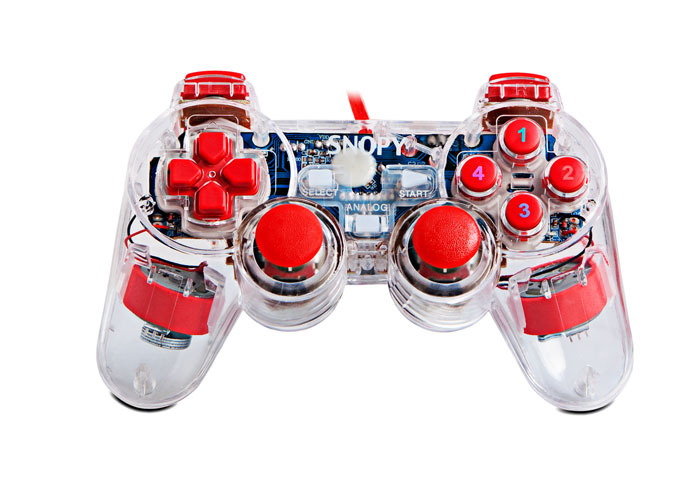 Snopy SG-502J Usb Double Shock Şeffaf Joypad ps3 usb-pc-ps3