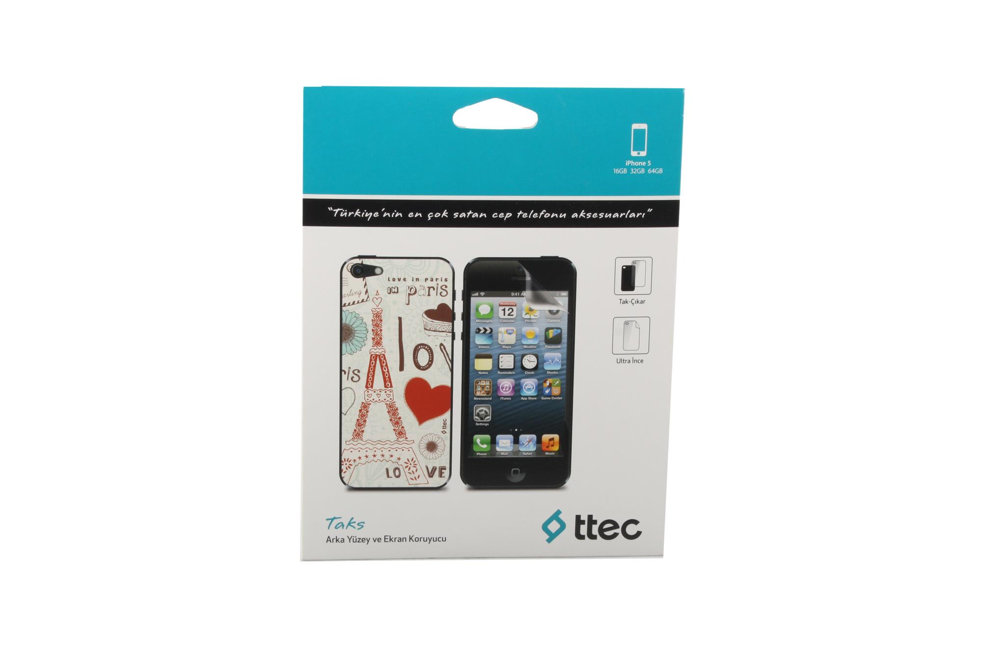 Ttec Iphone 5 Desenli  Arka Yüzey Ve Ekran Koruyucu