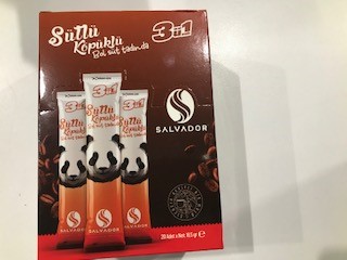 Cafe Salvador 3in1 Sütlü Köpüklü 16,5gr Kutuda 20 adet