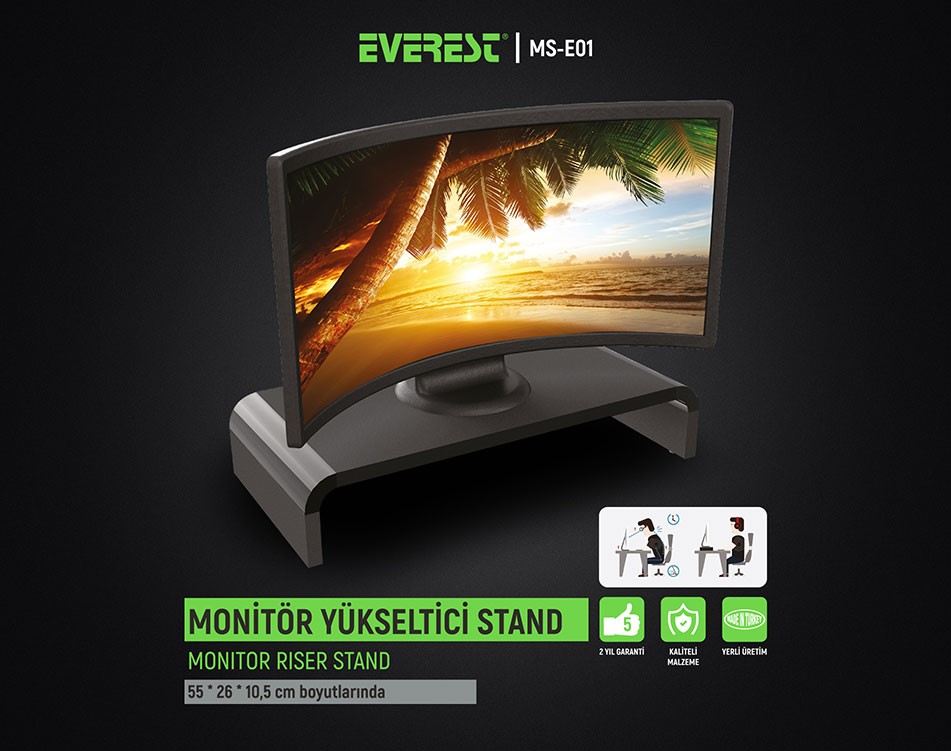 Everest Ms-E01 Mönitör Yükseltici Stand