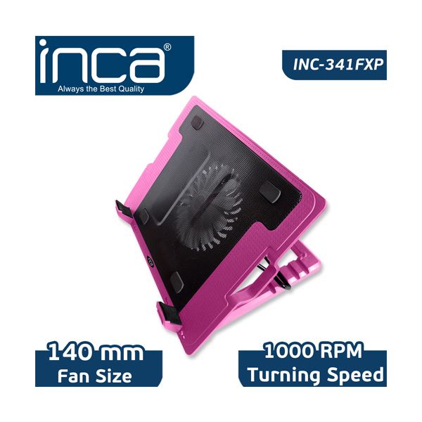 Inca Inc-341FXP Pembe Ergonomik Sessiz Usb Notebook Soğutucu