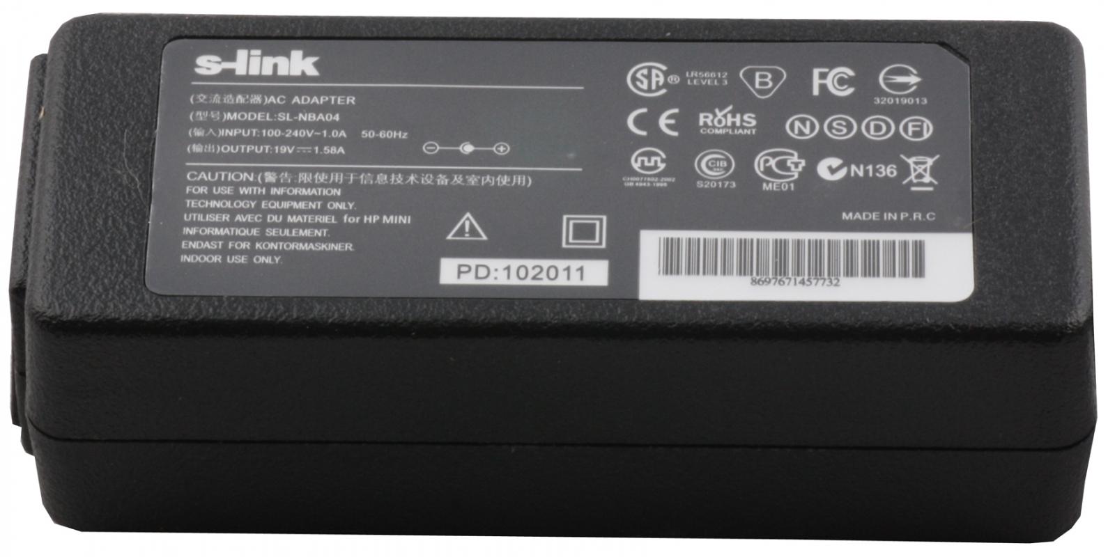 S-link SL-NBA04 30w 19v 1.58a 4.0-1.7 Notebook Adaptör