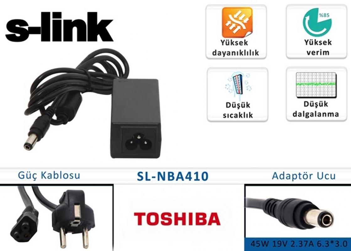 S-link sl-nba410 45W 19V 2.37A 6.3-3.0 Toshıba Notebook Adaptörü