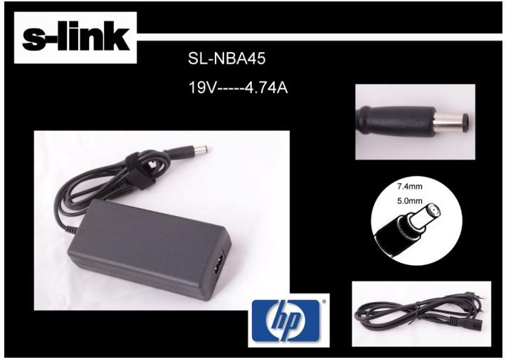 S-link SL-NBA45 19v 4.74a 7.4-5.0 Notebook Adaptörü