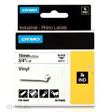 Dymo RhinoPRO Renkli Vinil 19mmx5,5m Beyaz-Siyah