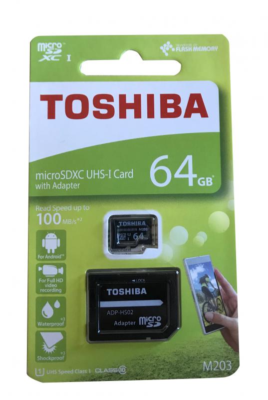 Toshiba Exceria 64GB SDXC UHS1 U3 Micro SD Kart Class 10 90MB-S M203