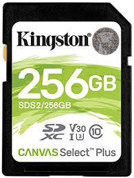 Kingston SDS2 256 GB SDHC Canvas Select Plus 100R C10 UHS-I U1 V10 Sd Hafıza Kartı