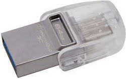 Kingston DTDUO3C 64 Gb Microduo 3C USB 3.0-3.1 Flash Bellek Çift Taraflı