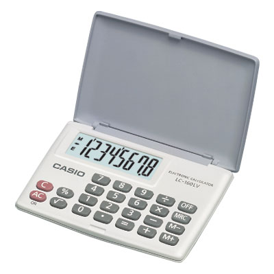 Casio LC-160LV-WE 8 Hane Beyaz Cep Tipi Hesap Makinesi