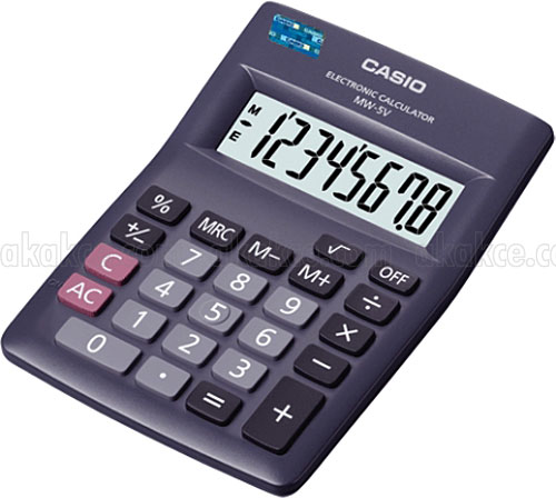 Casio MW-5V-BK 8 Hane Siyah Masa Üstü Hesap Makinesi