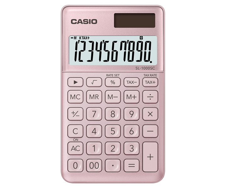 Casio SL-1000SC-PK 10 Hane Pembe Cep Tipi Hesap Makinesi