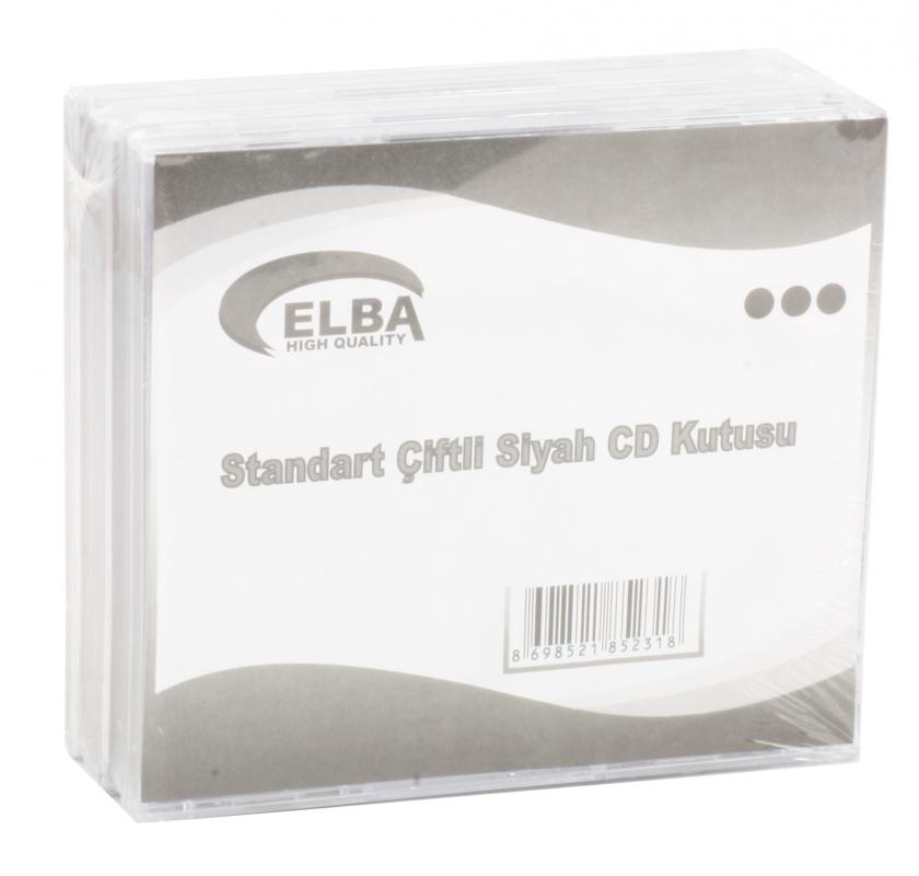 Elba PL-132A Standart Çiftli Siyah 10lu PK Cd Kutusu