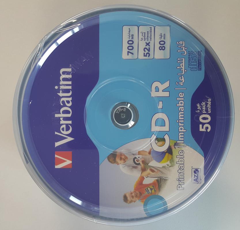 Verbatim CD-R 50Lİ Printable 700Mb 52X 80Min (069727-02)