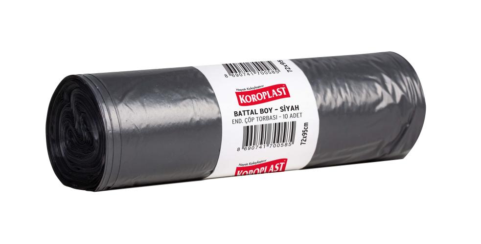 Koroplast Endüstriyel Battal Boy Çöp Poşeti Siyah 10 Adet 72x95cm kolide 20pk