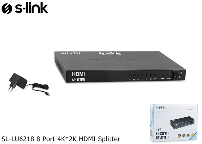 S-link SL-LU6218 8 Port 4k-2k Hdmı Splitter