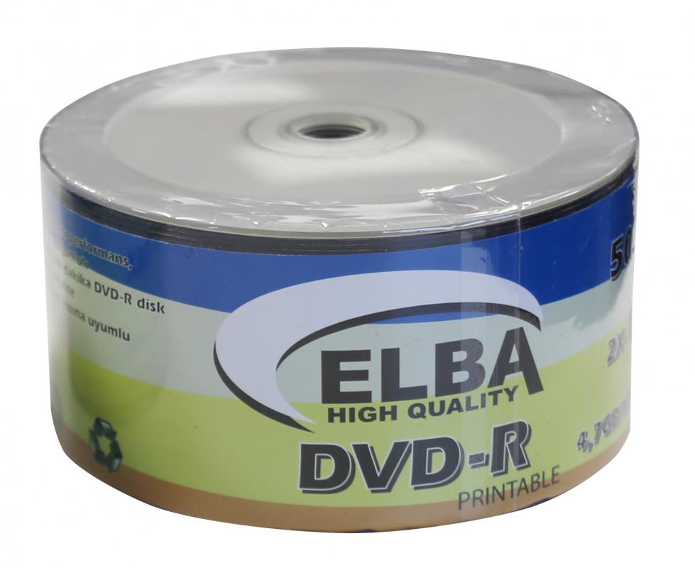 Elba Dvd-R 4,7GB-120MIN 50li 16X Printable Dvd-R Shrink