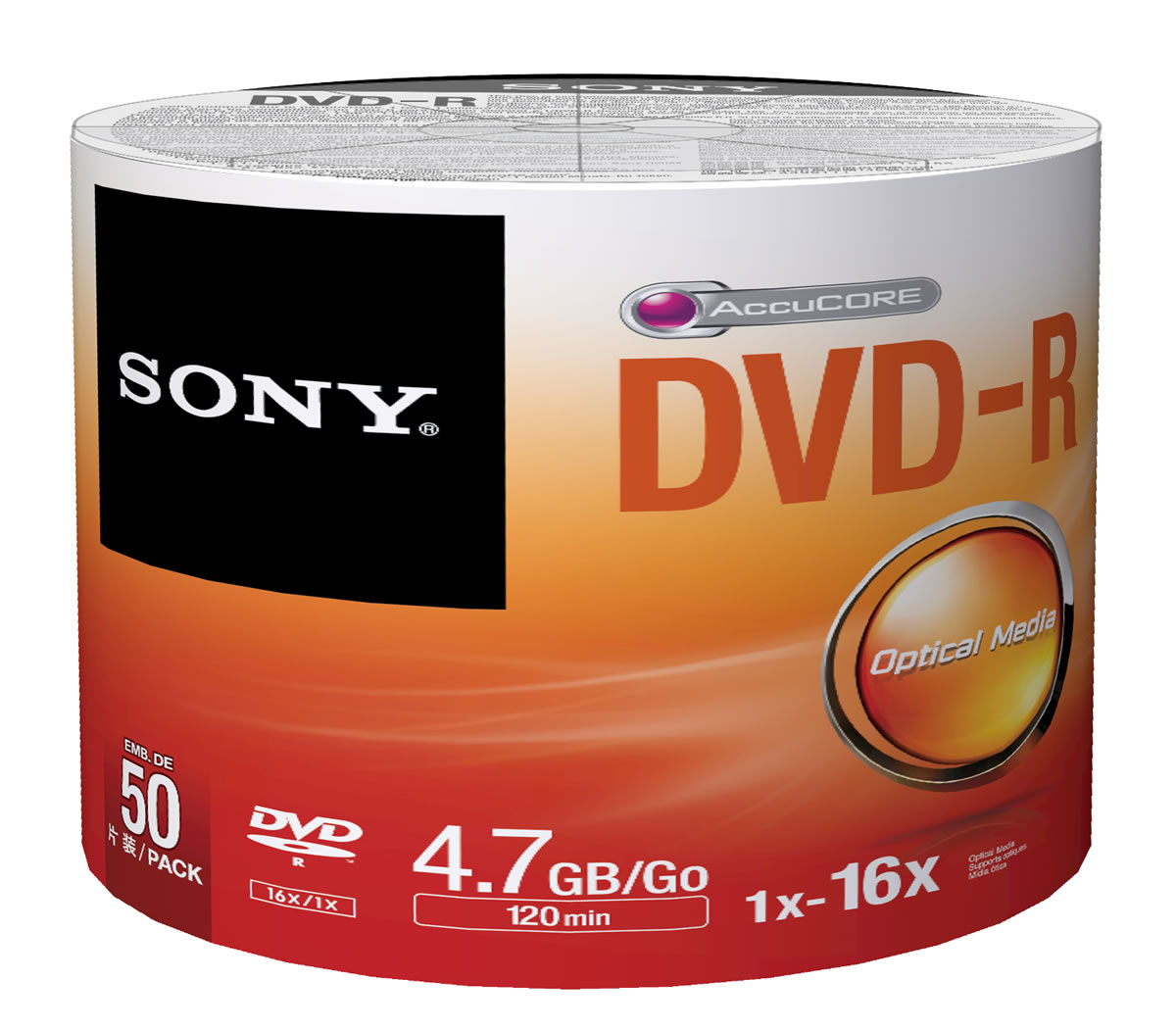 Sony DVD-R  4,7gb-120min 16x 50 li Shrink