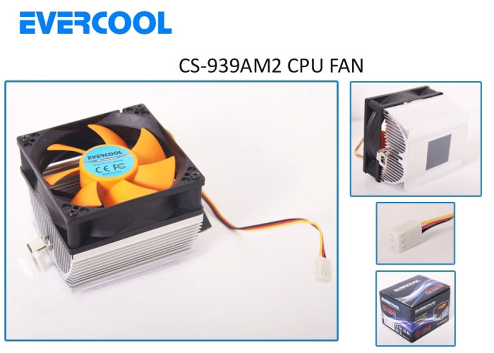 Evercool CS939AM2 3pin Kırmızı Cpu Fanı