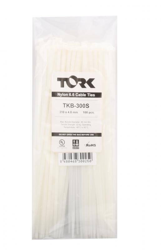 Tork TKB-300S 4.8-310 Beyaz Kablo Bağı 100lü Paket