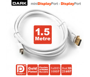 Dark 1.5 Metre Mini DisplayPort - Display Port Kablo