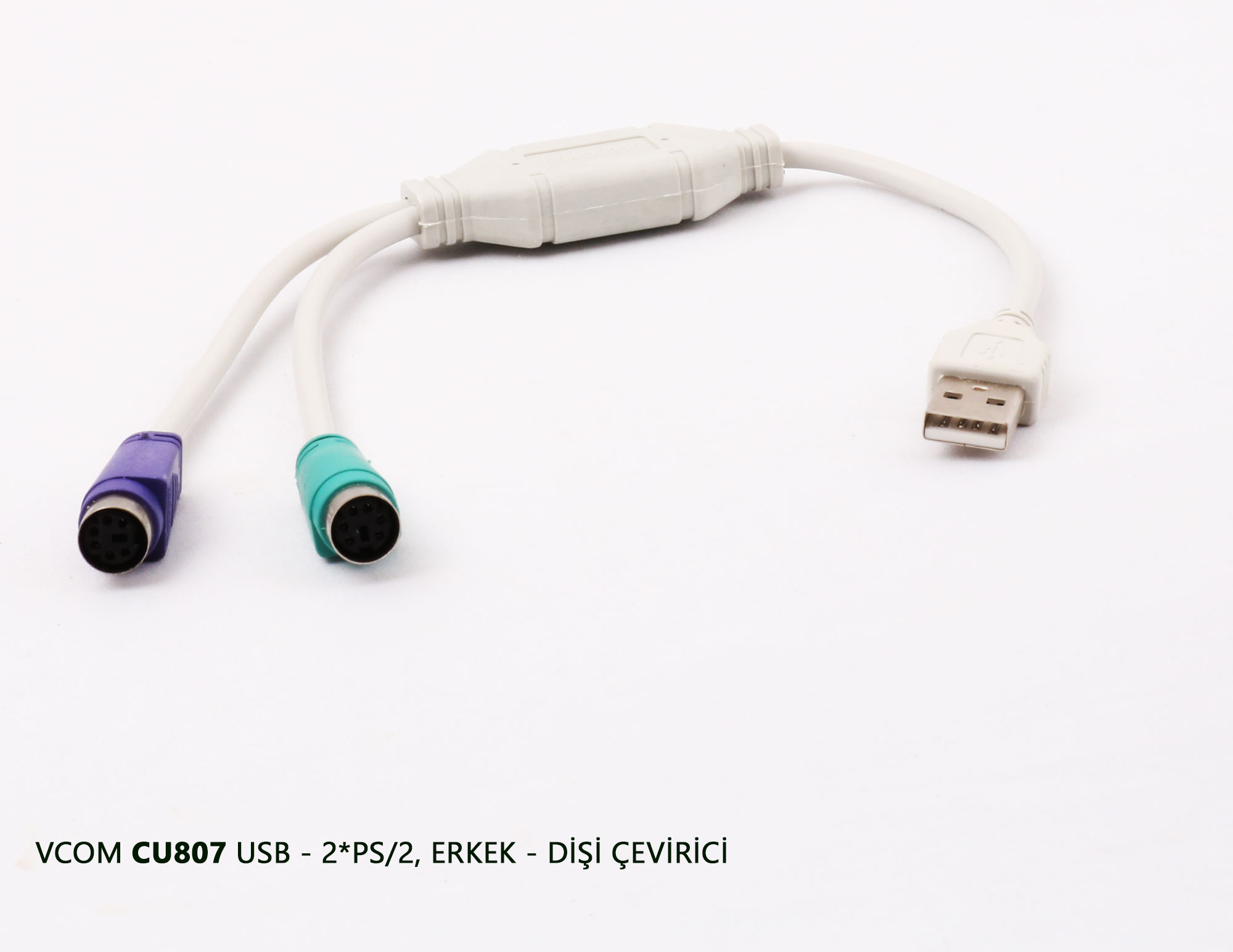 Vcom CU807 Usb Erkek To 2-PS-2 Dişi Çevirici 0.20M