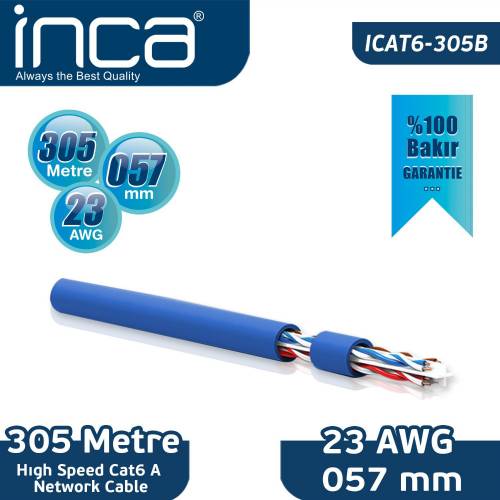 INCA CAT6 23 AWG 57MM  yüzde 99,5 BAKIR KABLO 305MT