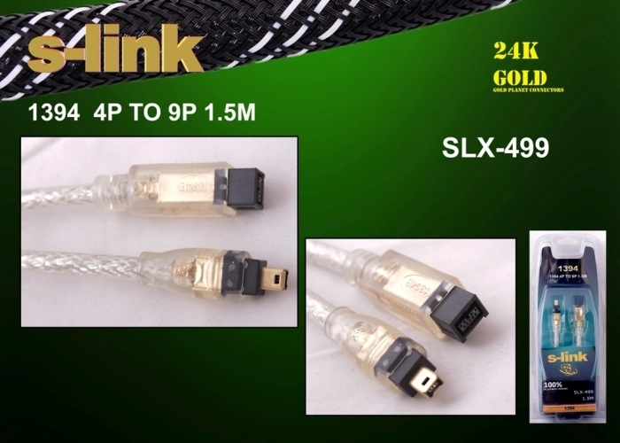 S-link SLX-499 1.5mt 4-9 1394 Firewire Gold Kablo