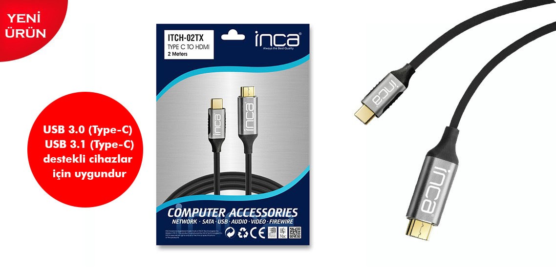 Inca IMHD-50T 5mt 1,4 V 3D Altın Uçlu HDMI Kablo