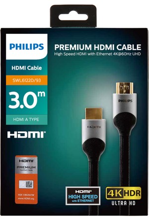 Philips SWL6116d-93 4K 3mt Altın Uçlu Hdmı Kablo  High Speed