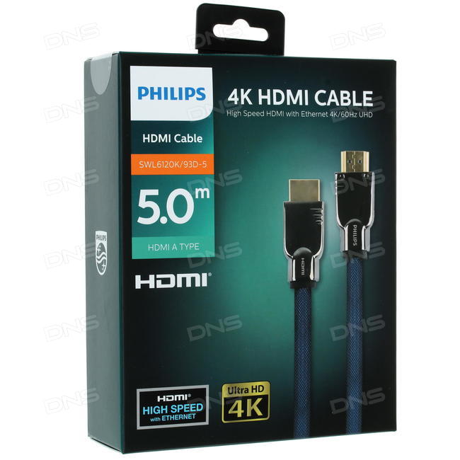 Philips SWL6118-93 4K 5,0 Mt Altın Uçlu Hdmi Kablo Kutulu  High Speed