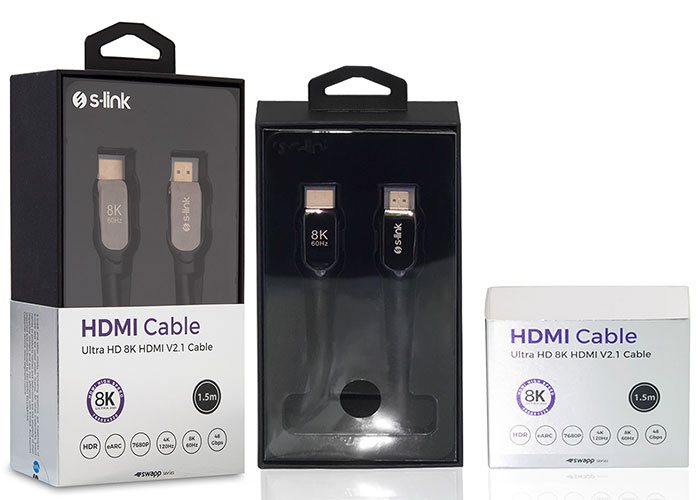 S-link SL-H8K01 HDMI TO HDMI 1.5m 8K Ultra HDR 2.1V 7680P Metal Kılıflı Kablo