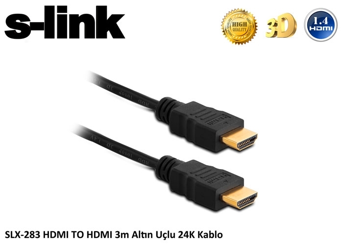 S-link SLX-283 Hdmı To Hdmı 3 mt Altın Uçlu 24k Gold Kablo