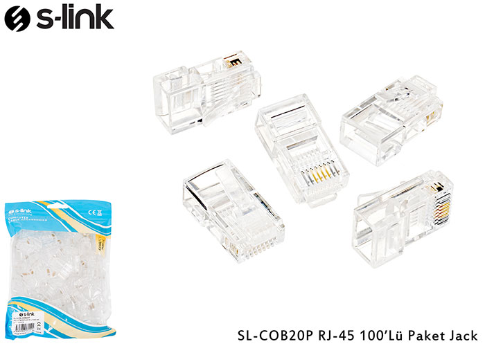 S-link SL-COB25P CAT6 100 Lü Paket Jack UTP