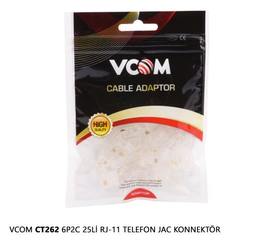 Vcom CT262 6P2C 20li RJ-11 Telefon Jac Konnektör