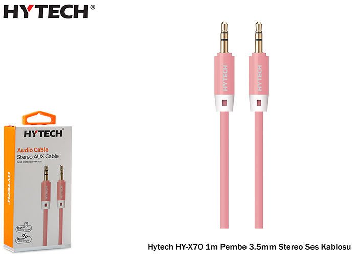 Hytech HY-X70 1m Pembe 3.5mm Stereo Ses Kablosu