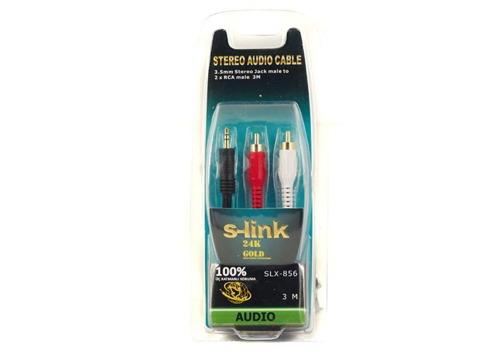 S-link slx-856 3m 3.5mm-M To 2-Rca-M Ses Kablosu