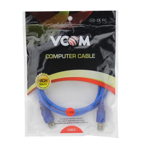 Vcom CU202-TL-1.5MT Şeffaf Mavi Usb Uzatma Kablosu