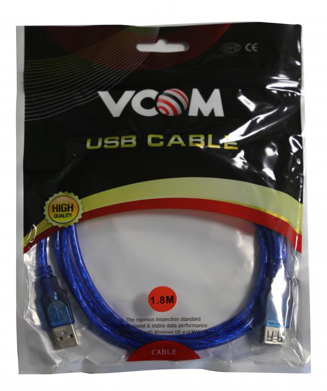 Vcom CU202TL 1.8MT Mavi 2.0 Usb Uzatma Kablosu