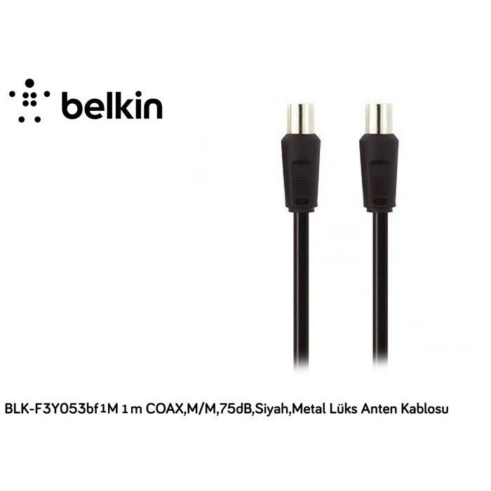 Belkin BLK-F3Y053BF1M Metal 1mt Coax,M-M75db Anten Kablo