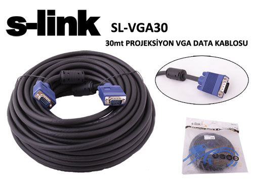 S-link SL-VGA30 30mt Ekran Kartı e-e Data Kablosu