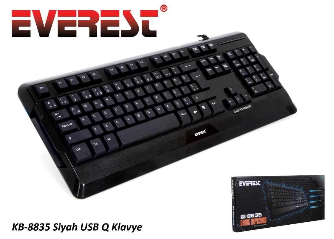 Everest KB-8835 Siyah Q Usb Gaming Standart Kablolu 101 Tuşlu Klavye