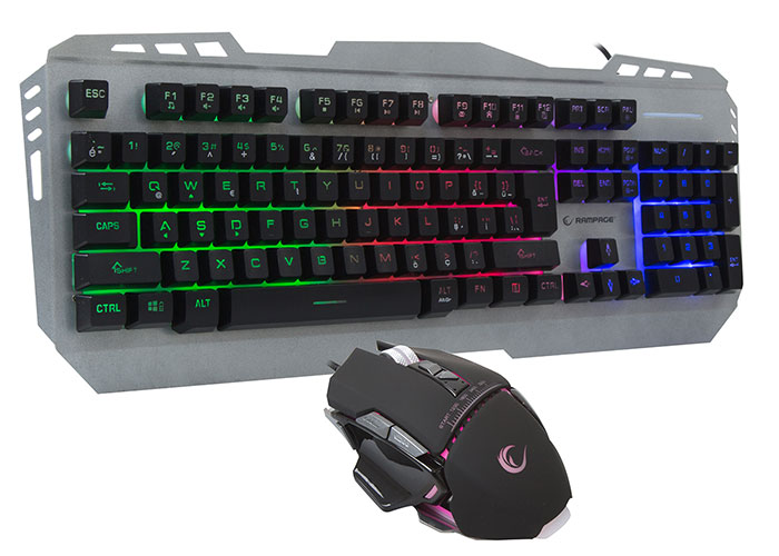 Rampage KM-RX8 Metal Kasa Rainbow Işıklı Q Oyuncu Multmedia Klavye ve Mouse Set